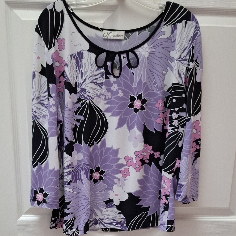 a Womens Dressbarn Floral Stretch Regular Size Top XL